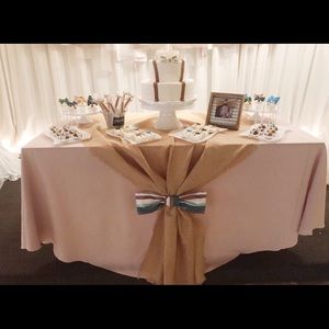 Burlap inspired soft fabric table cloth